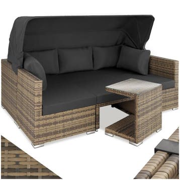 Rotanlounge met aluminium frame San Marino - natuur, Verzenden, Nieuw
