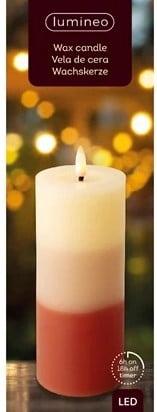 Ledkaars wax steady binnen lumineo terra tricolor warm wit, Ophalen of Verzenden, Nieuw