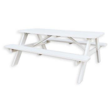 Picknicktafel Deluxe 180 x 70 cm - Wit, Tuin en Terras, Picknicktafels, Verzenden, Nieuw, Hout