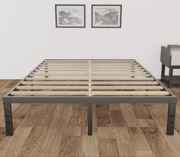 Heavy Duty Stalen Bedframe met Houten Lattenbodem - 3500lbs, Verzenden, Nieuw
