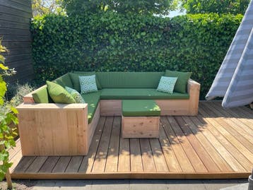 Douglas hoekbank loungeset en loungebank tuinbank en tuinset, Bank, Verzenden, Steigerhout, Nieuw