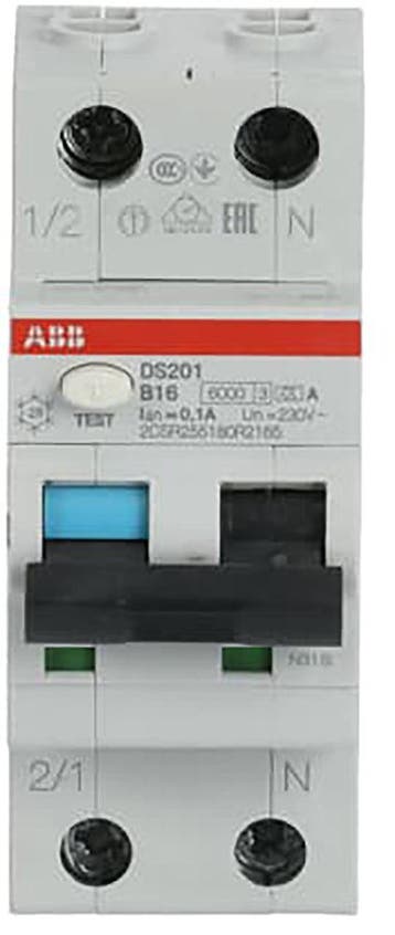 ABB DS201 Enkel Fase RCBO 16A 100mA 6kA B Curve -, Verzenden, Nieuw, Overige typen
