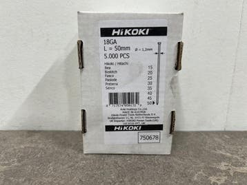 Veiling - 4x Hikoki mini-brads recht 1,2x50mm 18GA 5000-pack, Nieuw