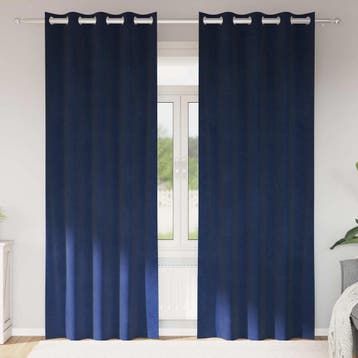 vidaXL Gordijnen 2 st Donkerblauw 140 x 225 cm fluweel, Verzenden, Nieuw, Blauw