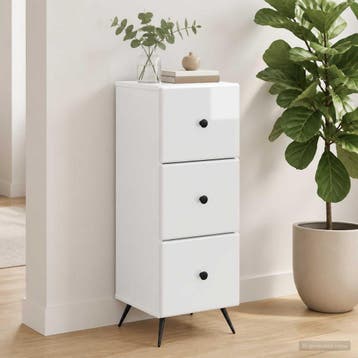 vidaXL Ladenkast Hoogglans Wit 33 x 34,5 x 90 cm Bewerkt, Verzenden, Nieuw