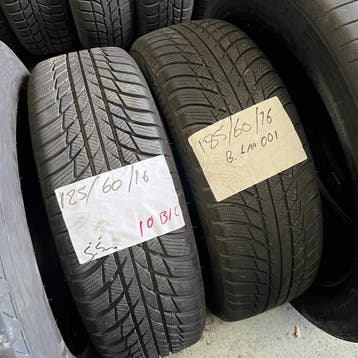 2 x Bridgestone Blizzak LM-001 185-60-16 Winterbanden 5,5mm, Gebruikt, 16 inch, Band(en), Personenwagen