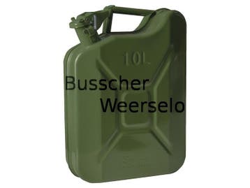 Jerrycan 10 liter - Legergroen, Minder dan 75 liter, Ophalen of Verzenden, Nieuw, Metaal
