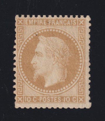 Frankrijk 1867 - Empire met geëtende lauwerkrans. Nr. 28A,, Gestempeld