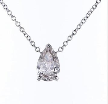 Zonder minimumprijs - Ketting met hanger - 14 karaat Witgoud