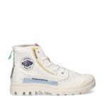 Palladium Underlayer veterboots voor dames in het Wit, Verzenden, Wit, Lage of Enkellaarzen, Palladium