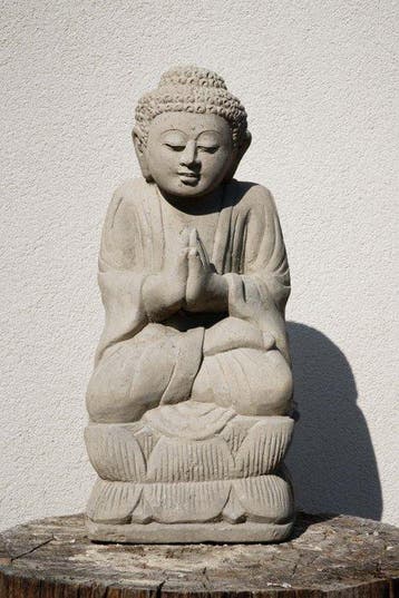 Kandi - Beeld, Statua Buddha Antico in Pietra Arenaria 42 cm