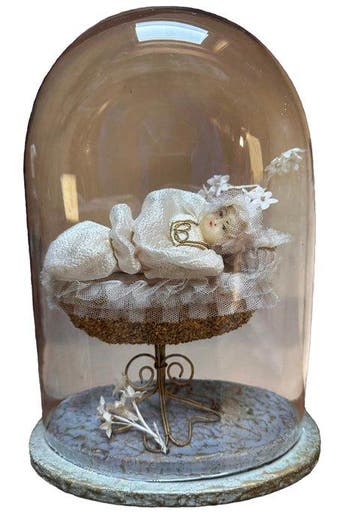 Beeldje - Maria Bambina in campana di vetro - 30 cm -