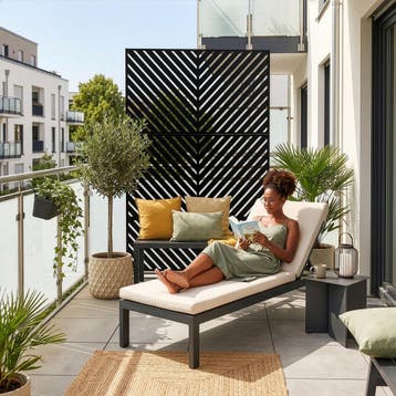 Tuinscherm Kekan 180x90x40 cm zwart casa.pro, Verzenden, Nieuw