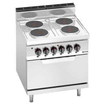 GGM Gastro | Elektrisch fornuis - 10,4kW - 4 ronde platen -, Verzenden, Nieuw, Inbouw