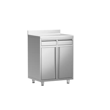 GGM Gastro | Koffiemachine onderkast RVS werkkast KOPENHAGEN, Huis en Inrichting, Keuken | Servies, Verzenden, Nieuw, Effen