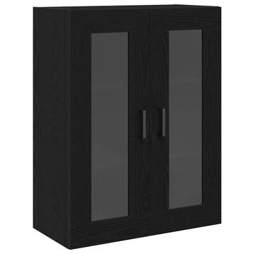 vidaXL Wandkast Zwart Eiken 69,5 x 34 x 90 cm Bewerkt hout, Minder dan 50 cm, Verzenden, Nieuw, Minder dan 100 cm