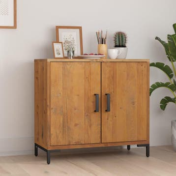 vidaXL Dressoir 75x35x70 cm massief grenenhout bruin, Verzenden, Nieuw, 50 tot 100 cm, Grenenhout