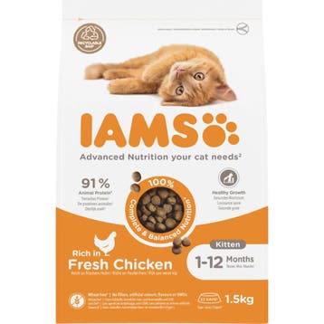 IAMS Kat Kitten/Junior Kip 1,5 kg (Kattenvoer), Verzenden, Kat