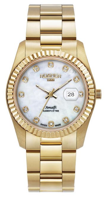 Roamer Amalfi 852844 48 89 20 dameshorloge 34 mm, Overige merken, Staal, Verzenden, Polshorloge