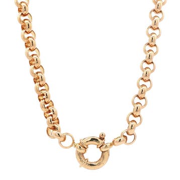 Gouden jasseron collier 54 cm 14 karaat, Verzenden, Zo goed als nieuw, Goud