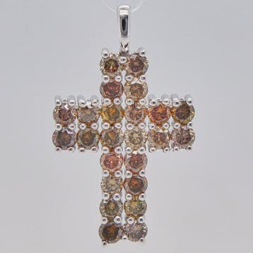 Zonder minimumprijs - Hanger - 18 karaat Witgoud - 1.01ct.