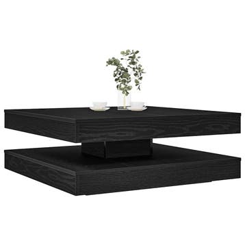 vidaXL Salontafel 360 graden draaibaar 90x90x34,5 cm zwart, 50 tot 100 cm, Verzenden, Nieuw, 50 tot 100 cm