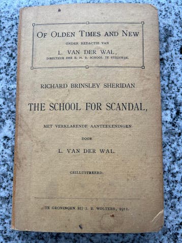 The school for scandal, Boeken, Gelezen, Europa overig, Verzenden, L. van der Wal
