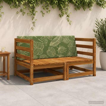 vidaXL Rugkussen SOEST 100% Polyester Bladontwerp 120 x 20 x, Verzenden, Nieuw, Groen