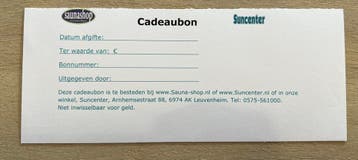 Cadeaubon, Verzenden, Nieuw