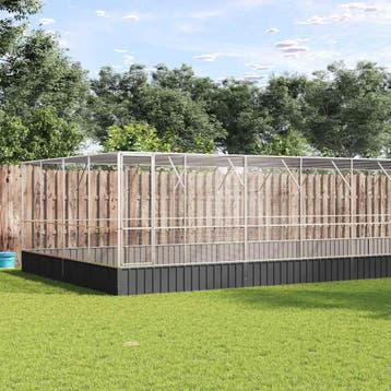 vidaXL Volière met verlengstuk 1246x414x212 m staal, Verzenden, Nieuw