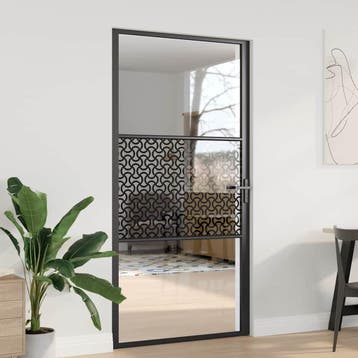 vidaXL Glazen deur 102,5 x 3,5 x 201,5 cm Aluminium Zwart, Doe-het-zelf en Verbouw, Deuren en Horren, Verzenden, Nieuw