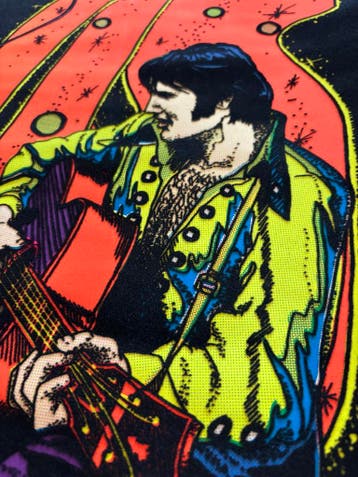 Elvis Presley vintage Blacklight poster uit 1975, Ophalen of Verzenden, Zo goed als nieuw, Poster, Artwork of Schilderij