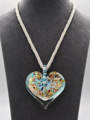 Murano-glas, Zilver - Ketting met hanger - Murano-glas, Antiek en Kunst