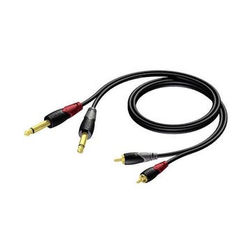 Tulp naar 2 x jack 6.35 mm kabel | M  M | Procab | CLA631 |, Verzenden, Nieuw