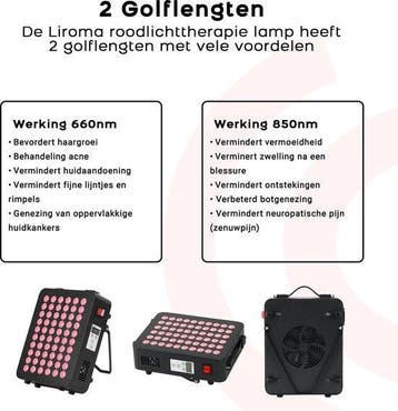 2dekans | LIROMA® Roodlichttherapie - 2 Golflengten - Timer, Ophalen of Verzenden, Zo goed als nieuw