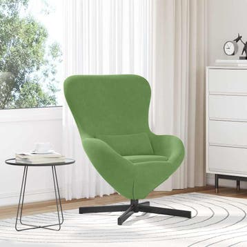vidaXL Eivormige stoel Lichtgroen 63 x 73 x 90 cm Fluweel, Verzenden, Nieuw