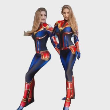 Captain Marvel Geïnspireerd Cosplay Kostuum Bodysuit voor Da, Verzenden, Nieuw