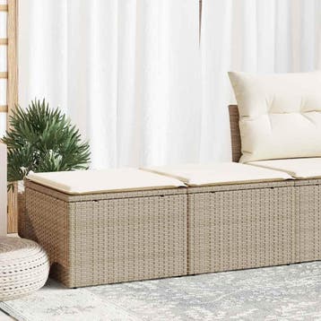vidaXL 2-delige Loungeset met kussens poly rattan acacia, Verzenden, Nieuw, Loungeset