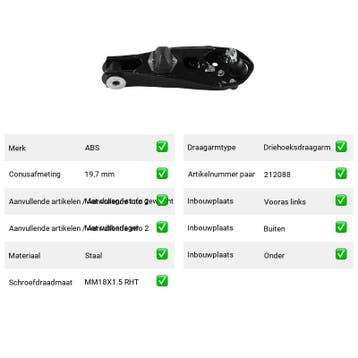 Draagarm Kia K2500 2.5 D (SD) Van 2003-01 tot  - AutopartsOn, Verzenden, Nieuw, Kia