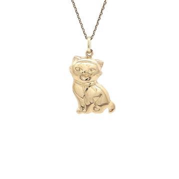 Gouden vintage kat hanger 14 kt, Ophalen of Verzenden, Nieuw