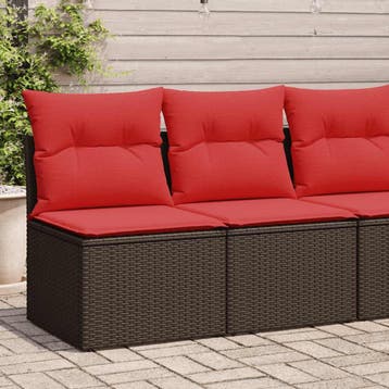 vidaXL 2-delige Loungeset met kussens poly rattan acacia, Verzenden, Nieuw, Loungeset