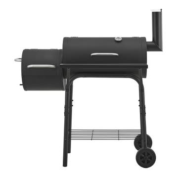Smoker barbecue Arielli 115x110x64 cm zwart casa.pro, Tuin en Terras, Houtskoolbarbecues, Verzenden, Nieuw