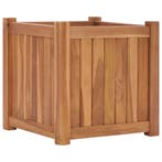 vidaXL Plantenbak verhoogd 40x40x40 cm massief teakhout, Verzenden, Minder dan 60 cm, Nieuw, Hout