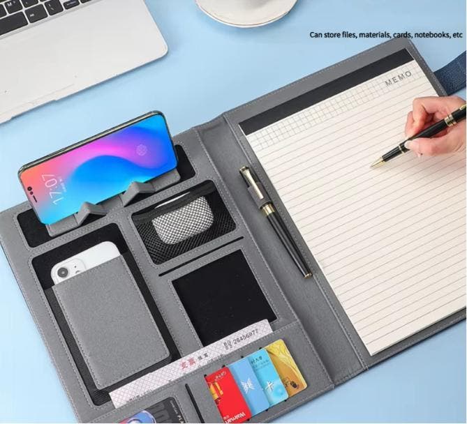 A4 Vergadermap Leerlook Document Organizer Zakelijk Kantoor, Diversen, Bureau-accessoires, Nieuw, Verzenden