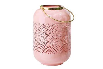 Decoratieve lantaarn CANDLELIGHT 30cm pastel-roze metalen, Ophalen of Verzenden, Nieuw