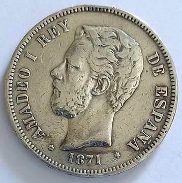 Spanje. Amadeo I. 8 Reales 1871*71 SDM (Zonder minimumprijs)