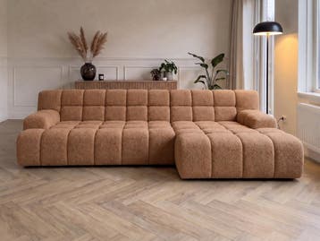 Loungebank Zuidlaren - loungebanken - Cognac, Nieuw, 150 cm of meer, Stof, 300 cm of meer