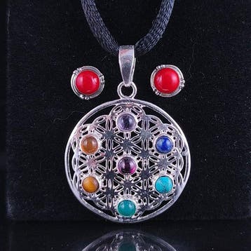 Gemengde edelstenen - Zilver - Hanger - Sterlingzilver