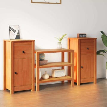 vidaXL Dressoir 2 st Wasbruin 39 x 34,5 x 80 cm Massief, Verzenden, Nieuw, Grenenhout