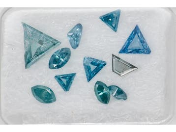 Veiling - Behandelde diamanten - Fancy blauwgroen 0,74 ct, Sieraden, Tassen en Uiterlijk, Edelstenen, Nieuw